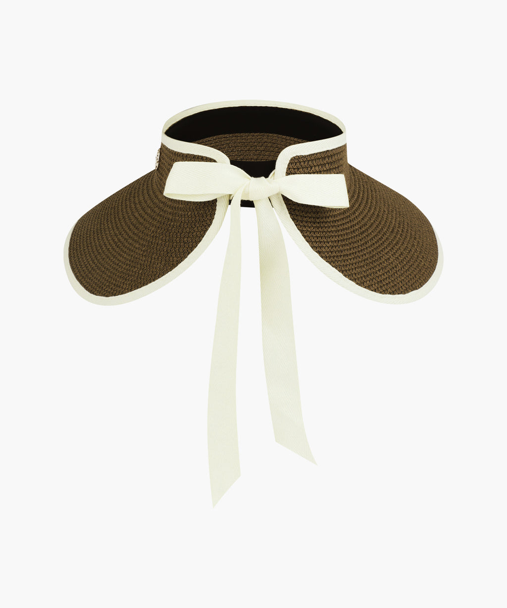 Marithe & Francois Girbaud - Circle Logo Wide Sun Visor (Ivory) product image 3 | TRAB K-Fashion Australia