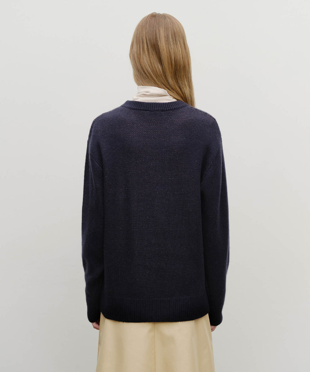 Marithe & Francois Girbaud - Argyle Jqd Knit Pullover (Navy) product image 3 | TRAB K-Fashion Australia