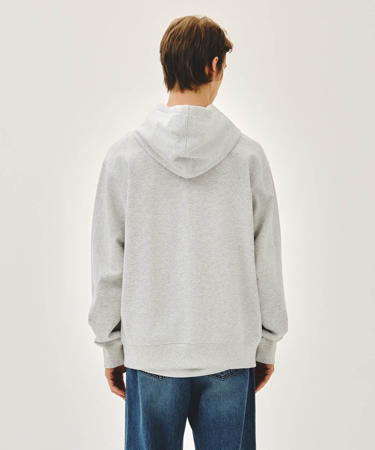 Marithe & Francois Girbaud - Classic Logo Embroidery Hoodie (Light Heather Gray) product image 3 | TRAB K-Fashion Australia