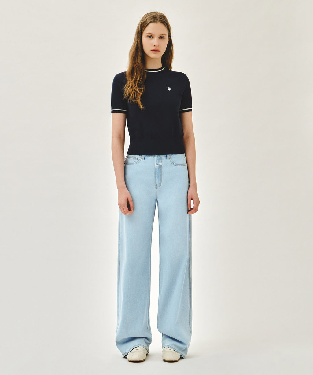 Marithe & Francois Girbaud - Summer Semi Wide Denim Pants (Light Blue) product image 6 | TRAB K-Fashion Australia