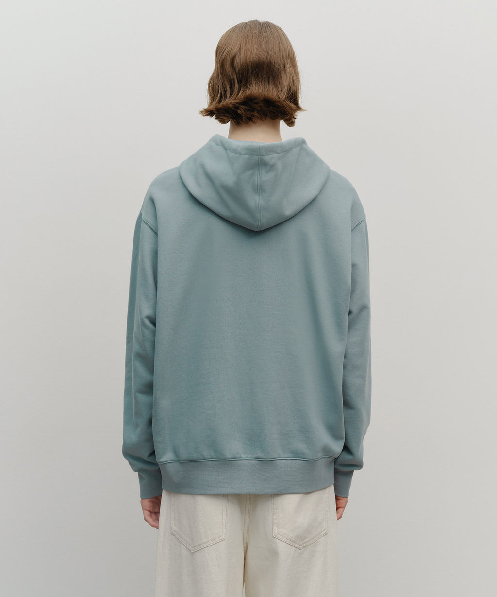 Marithe & Francois Girbaud - Classic Logo Embroidery Hoodie (brushed) (Mint Gray) product image 3 | TRAB K-Fashion Australia