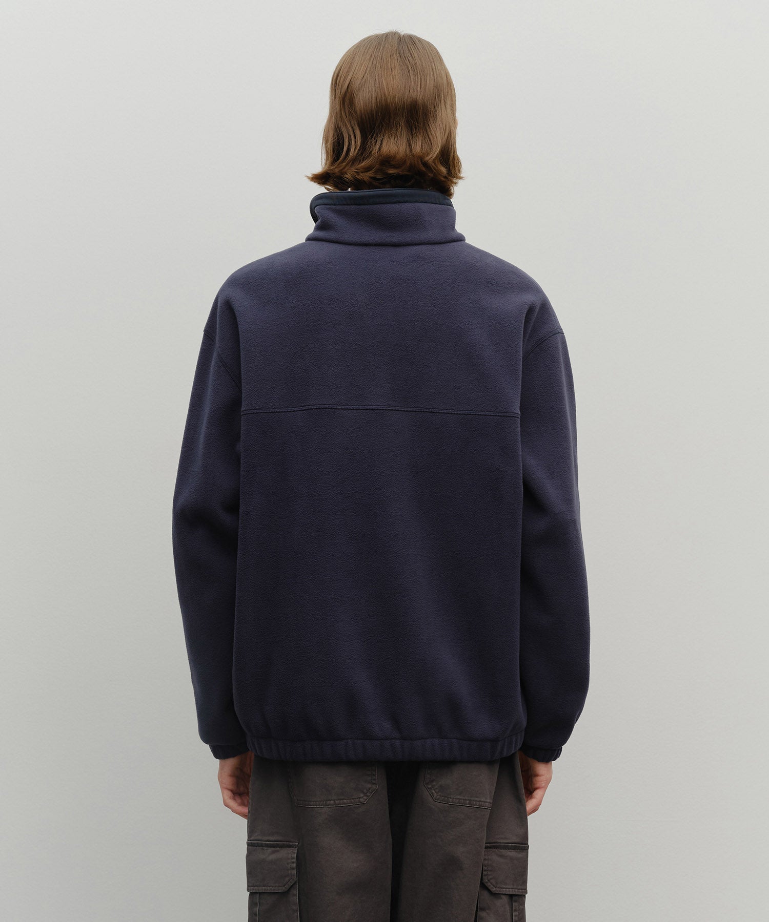 Marithe & Francois Girbaud - Classic Logo Half Neck Fleece Sweatshirt (Navy) product image 3 | TRAB K-Fashion Australia