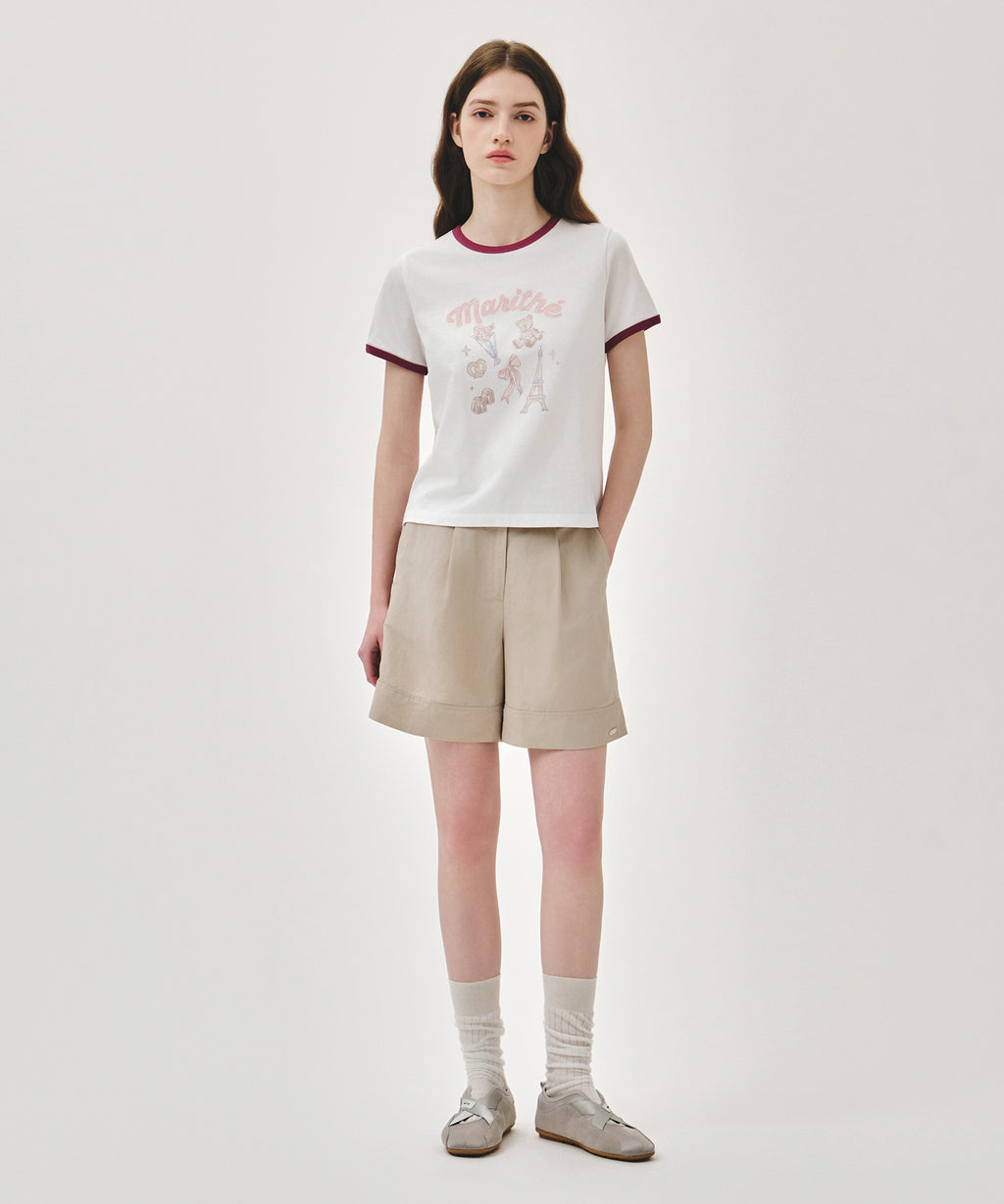 Marithe & Francois Girbaud - Easy Linen Shorts (Light Beige) product image 3 | TRAB K-Fashion Australia