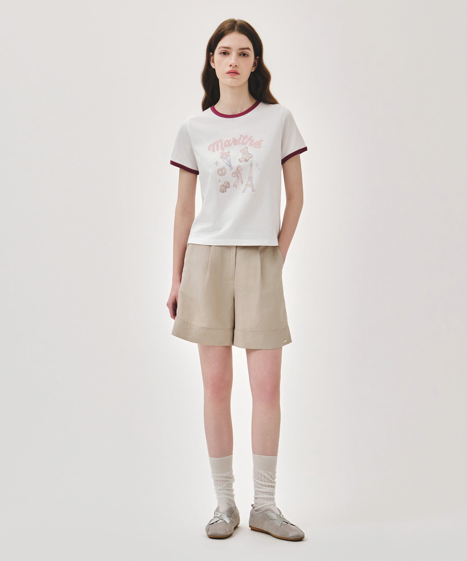 Marithe & Francois Girbaud - Easy Linen Shorts (Light Beige) product image 3 | TRAB K-Fashion Australia
