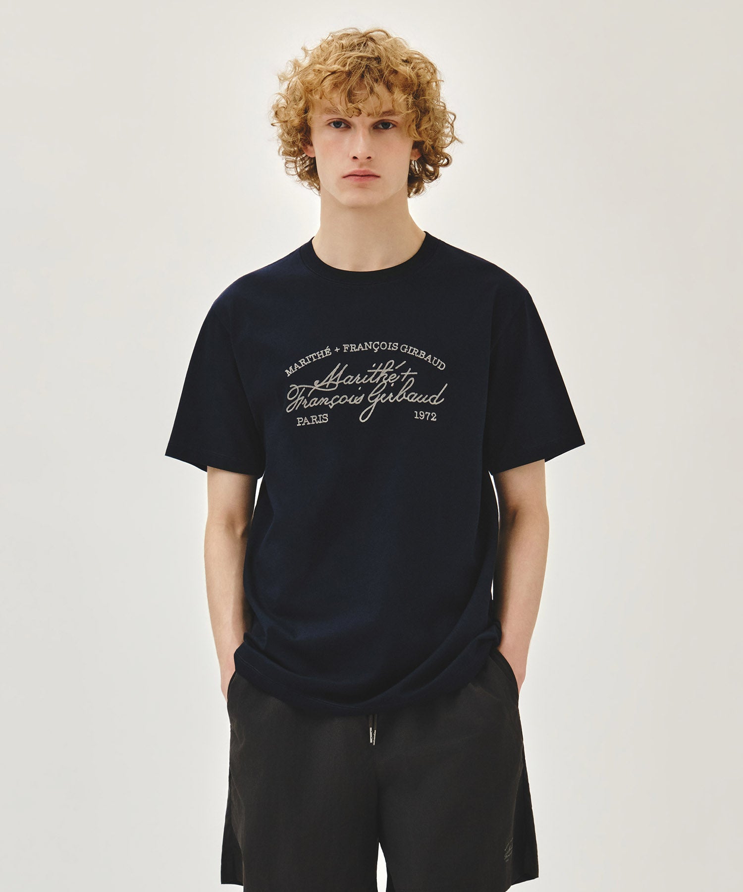 Marithe & Francois Girbaud - Logo Tee+nylon Shorts Set-up (Navy) product image 3 | TRAB K-Fashion Australia
