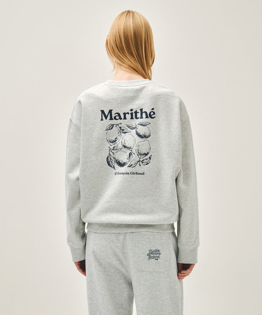 Marithe & Francois Girbaud - Lemon Graphic Oversized Sweatshirt (Light Heather Gray) product image 3 | TRAB K-Fashion Australia