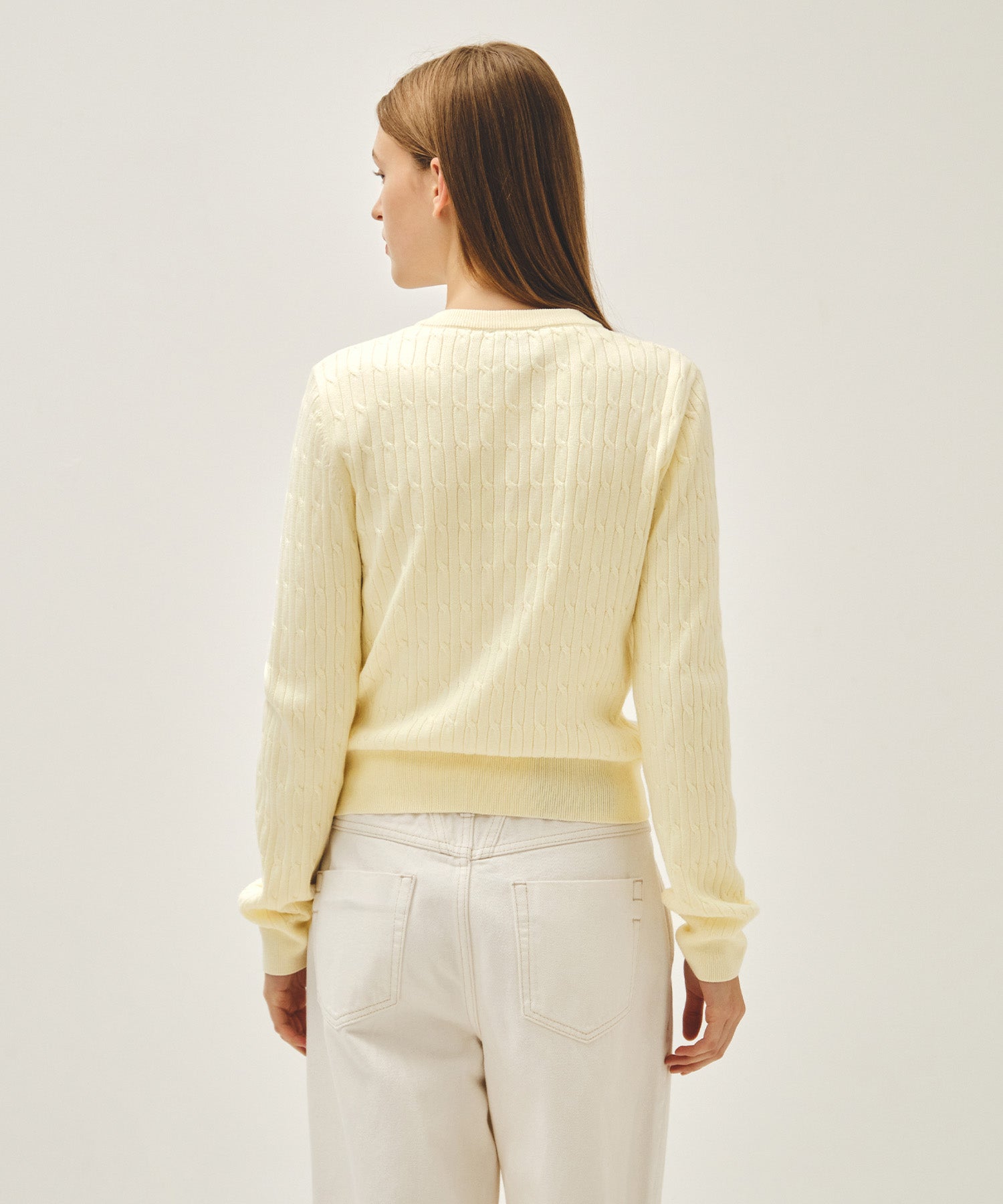 Marithe & Francois Girbaud - Cable Knit Cardigan (Ivory) product image 3 | TRAB K-Fashion Australia