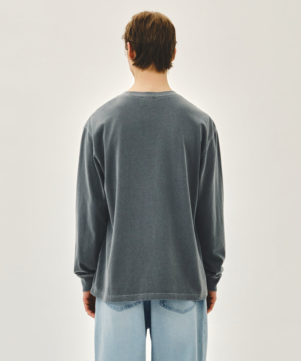 Marithe & Francois Girbaud - Shadow Classic Logo Dyeing Long Sleeve Tee (Charcoal) product image 3 | TRAB K-Fashion Australia