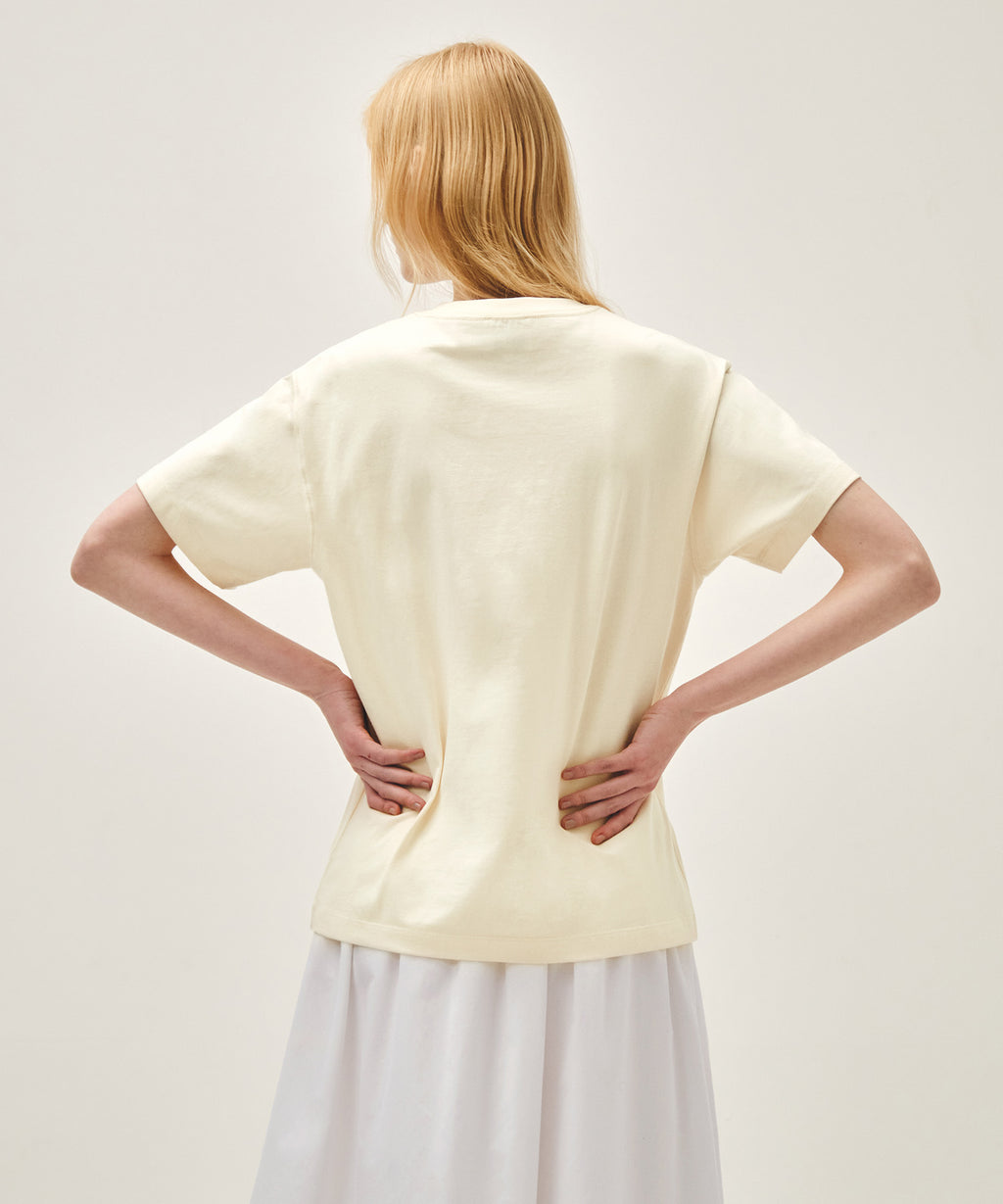 Marithe & Francois Girbaud - Classic Logo Tee (Cream) product image 3 | TRAB K-Fashion Australia