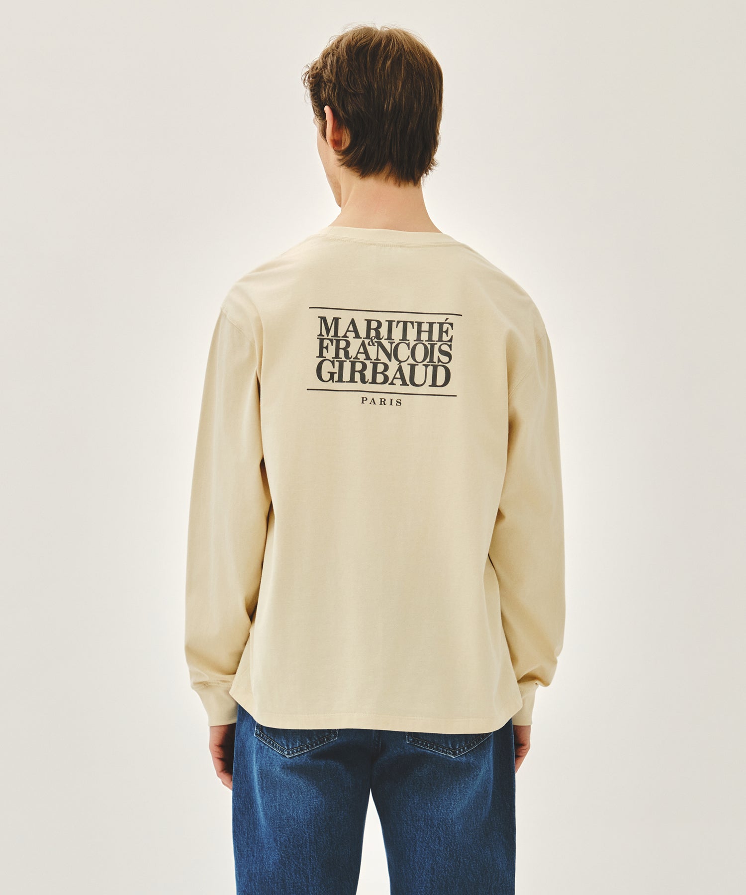 Marithe & Francois Girbaud - Back Classic Logo Long Sleeve Tee (Butter) product image 3 | TRAB K-Fashion Australia