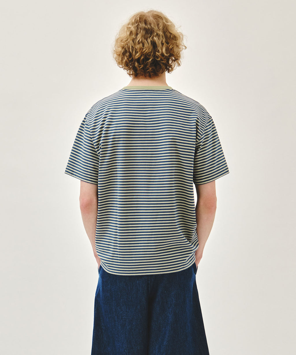 Marithe & Francois Girbaud - Small Classic Logo Stripe Ringer Tee (Light Green) product image 3 | TRAB K-Fashion Australia