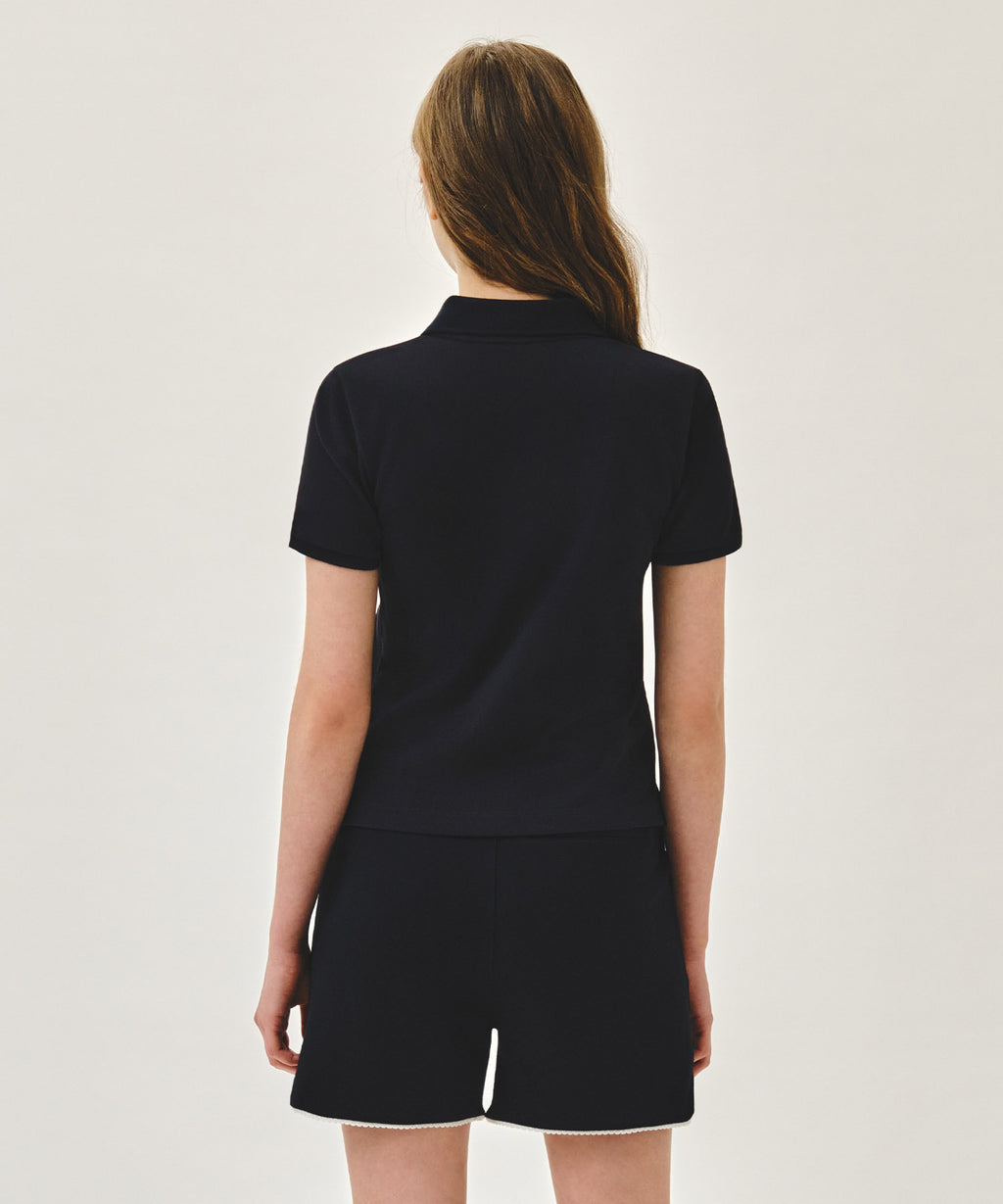 Marithe & Francois Girbaud - Emblem Pk Collar Tee (Navy) product image 3 | TRAB K-Fashion Australia