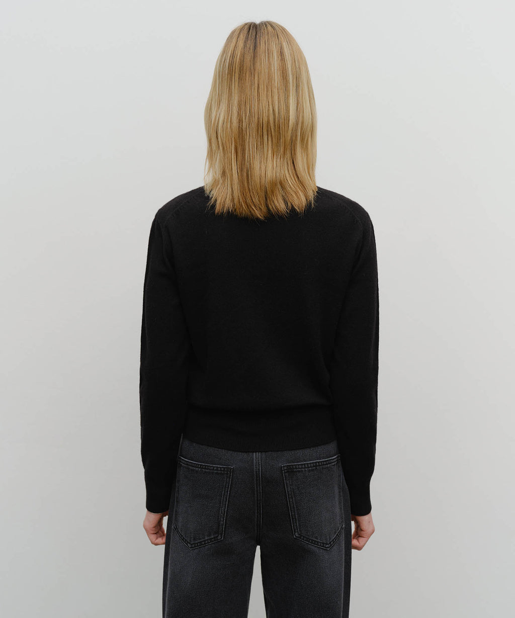 Marithe & Francois Girbaud - Basic Crop Knit Pullover (Black) product image 3 | TRAB K-Fashion Australia