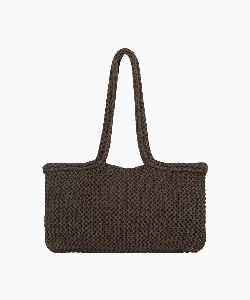 Marithe & Francois Girbaud - Classic Logo Net Shoulder Bag (Dark Brown) product image 3 | TRAB K-Fashion Australia