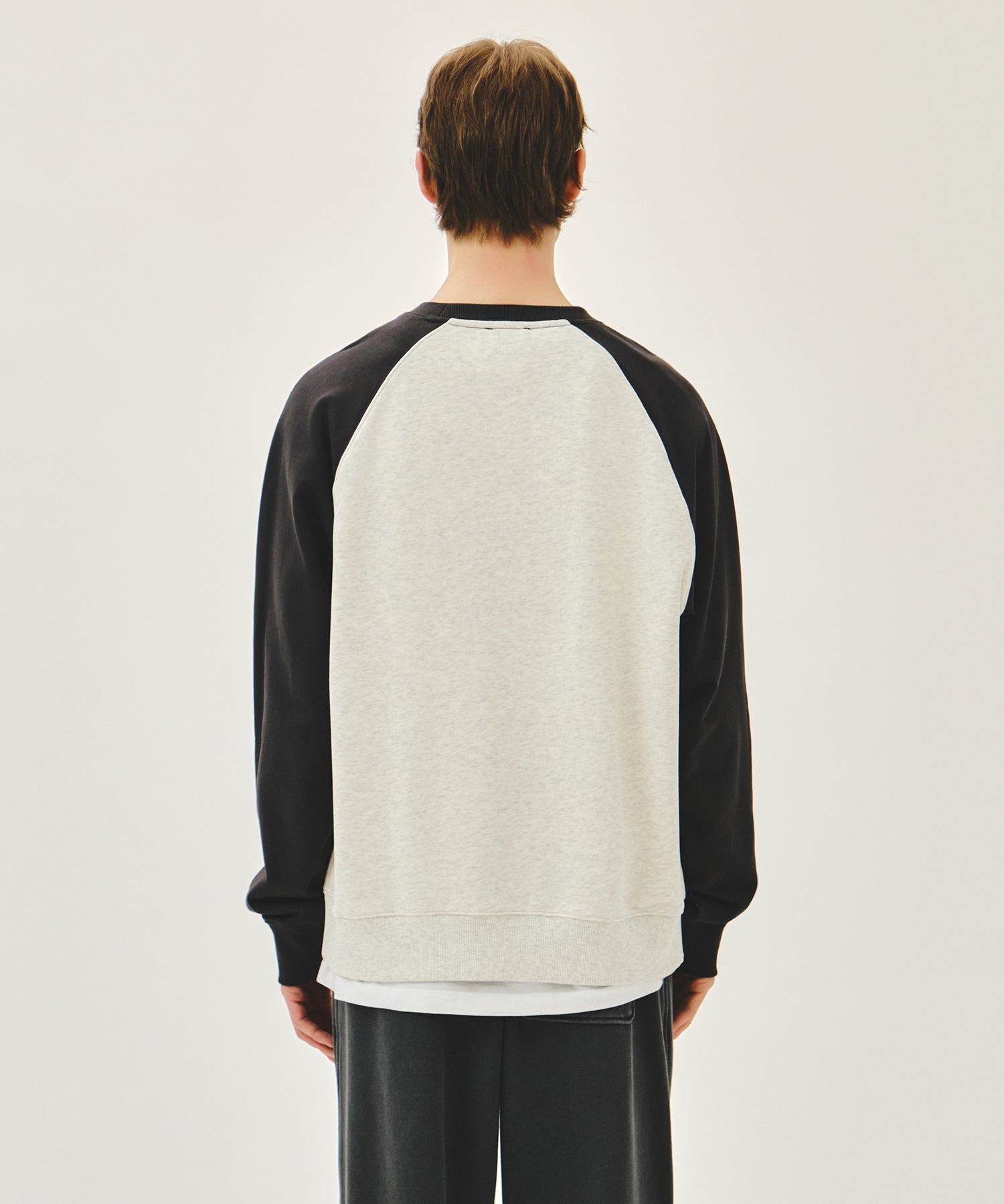 Marithe & Francois Girbaud - Small Classic Logo Color Block Sweatshirt (Charcoal) product image 3 | TRAB K-Fashion Australia