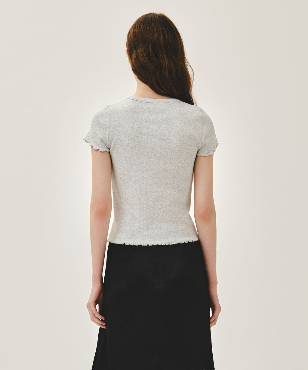 Marithe & Francois Girbaud - Rib Point Tee (Light Heather Gray) product image 3 | TRAB K-Fashion Australia