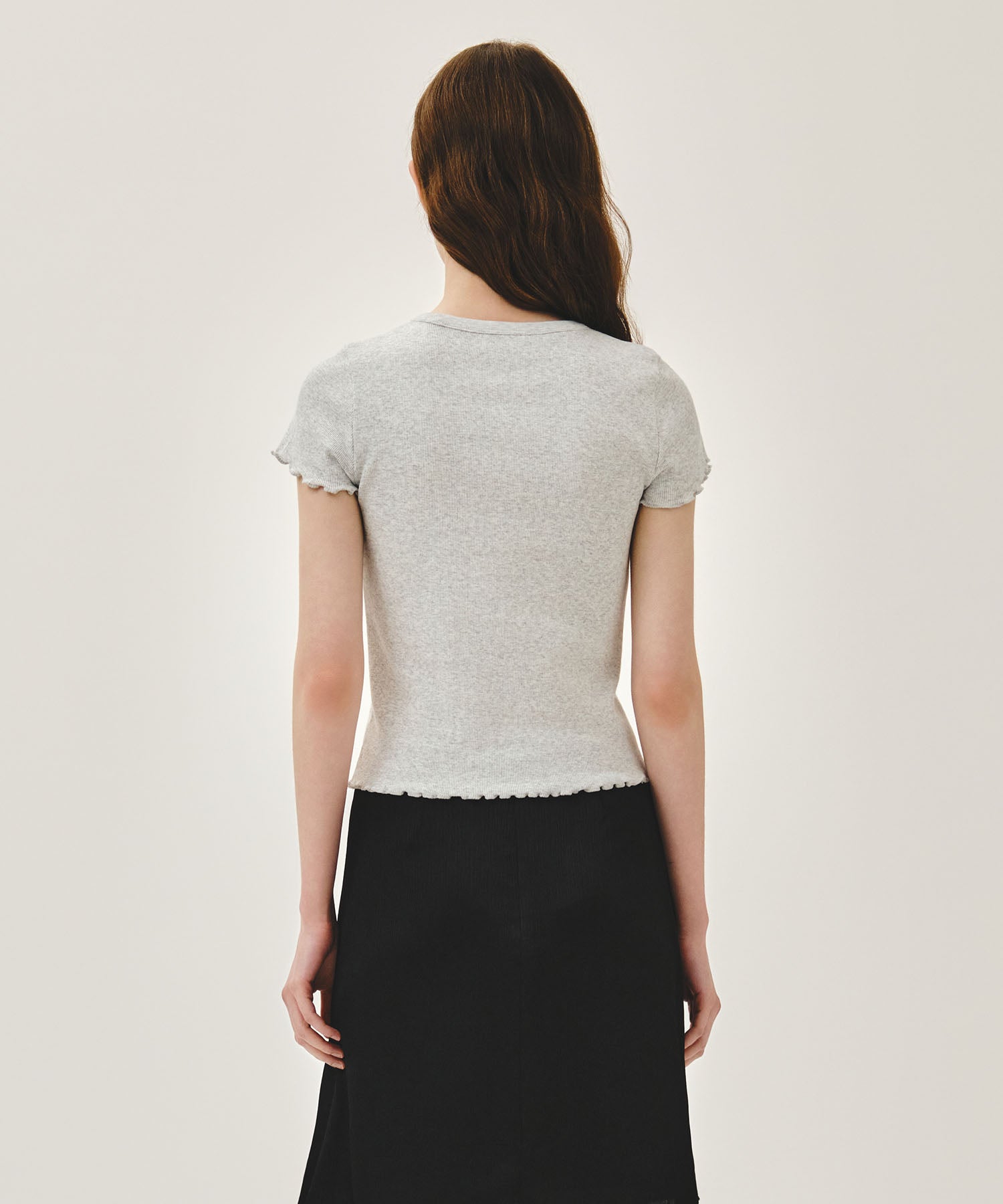Marithe & Francois Girbaud - Rib Point Tee (Light Heather Gray) product image 3 | TRAB K-Fashion Australia