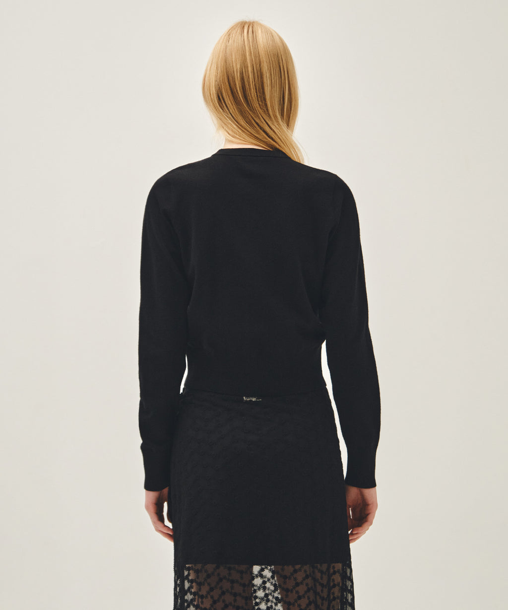 Marithe & Francois Girbaud - Basic Knit Cardigan Setup (Black) product image 3 | TRAB K-Fashion Australia