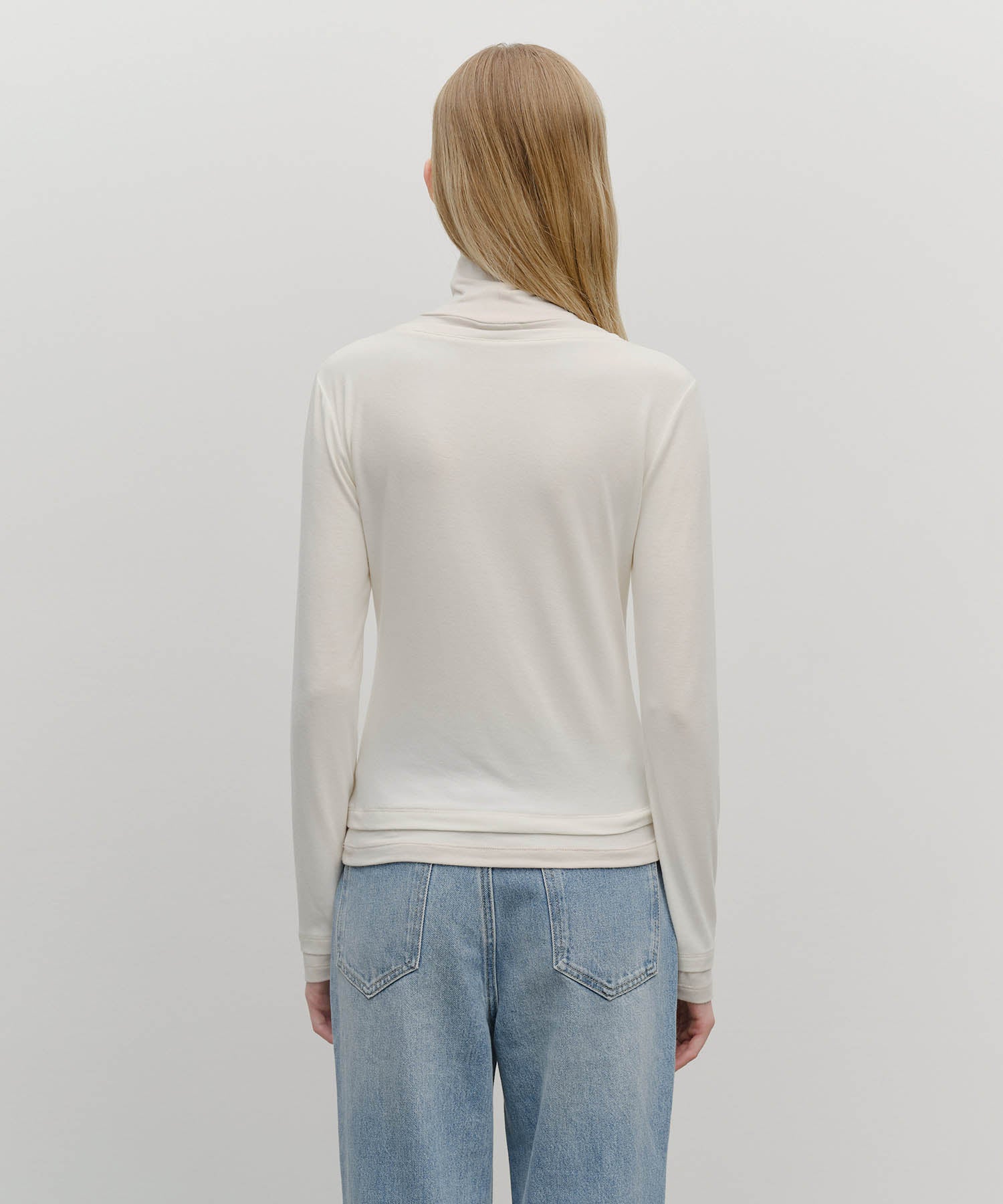 Marithe & Francois Girbaud - Layered Turtle Neck Long Sleeve (Ivory) product image 3 | TRAB K-Fashion Australia