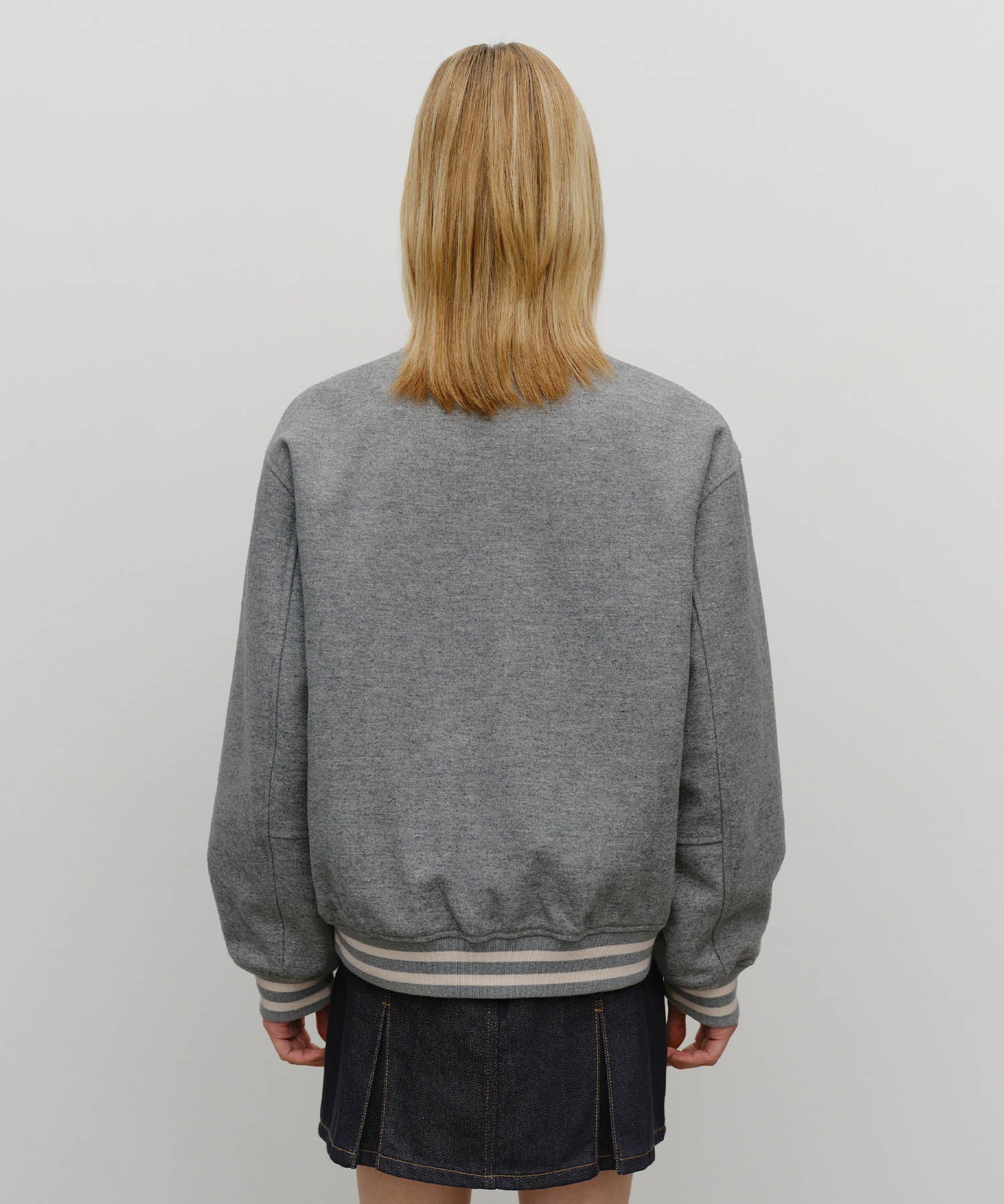 Marithe & Francois Girbaud - Wool Varsity Jacket (Heather Gray) product image 3 | TRAB K-Fashion Australia