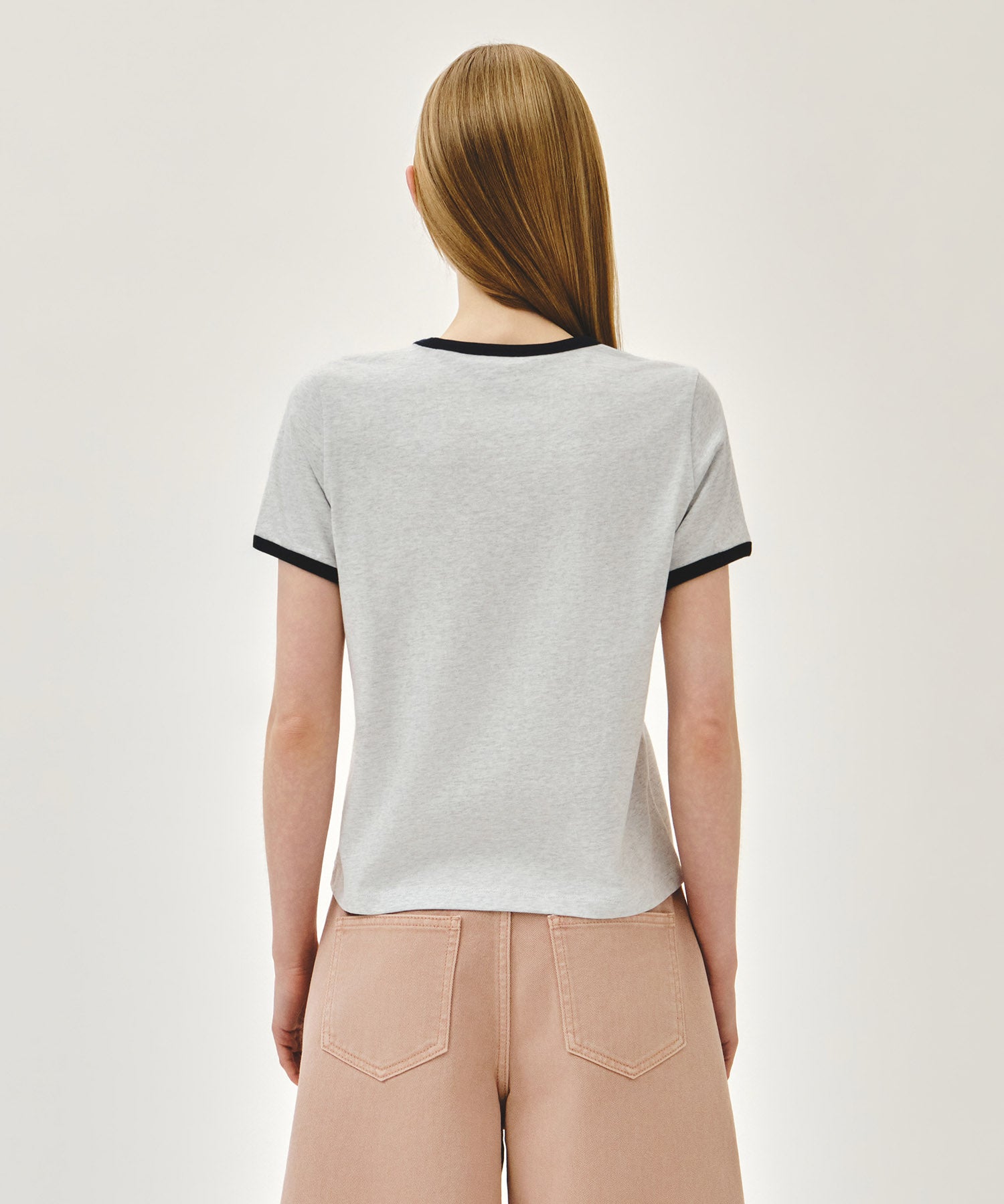 Marithe & Francois Girbaud - Paris Graphic Ringer Tee (Light Heather Gray) product image 3 | TRAB K-Fashion Australia