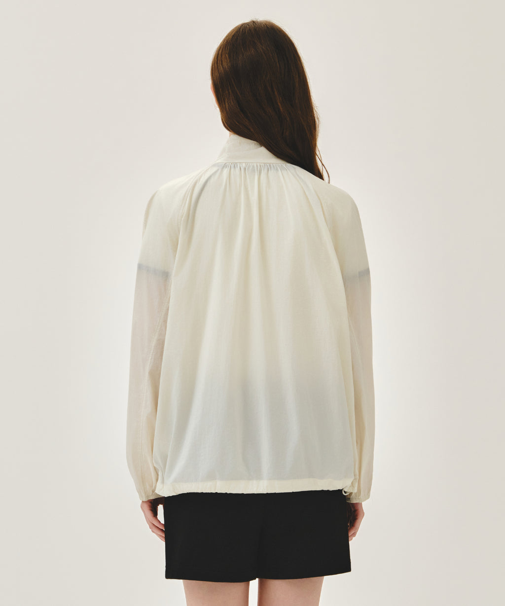 Marithe & Francois Girbaud - Highneck Packable Nylon Jacket (Ivory) product image 3 | TRAB K-Fashion Australia