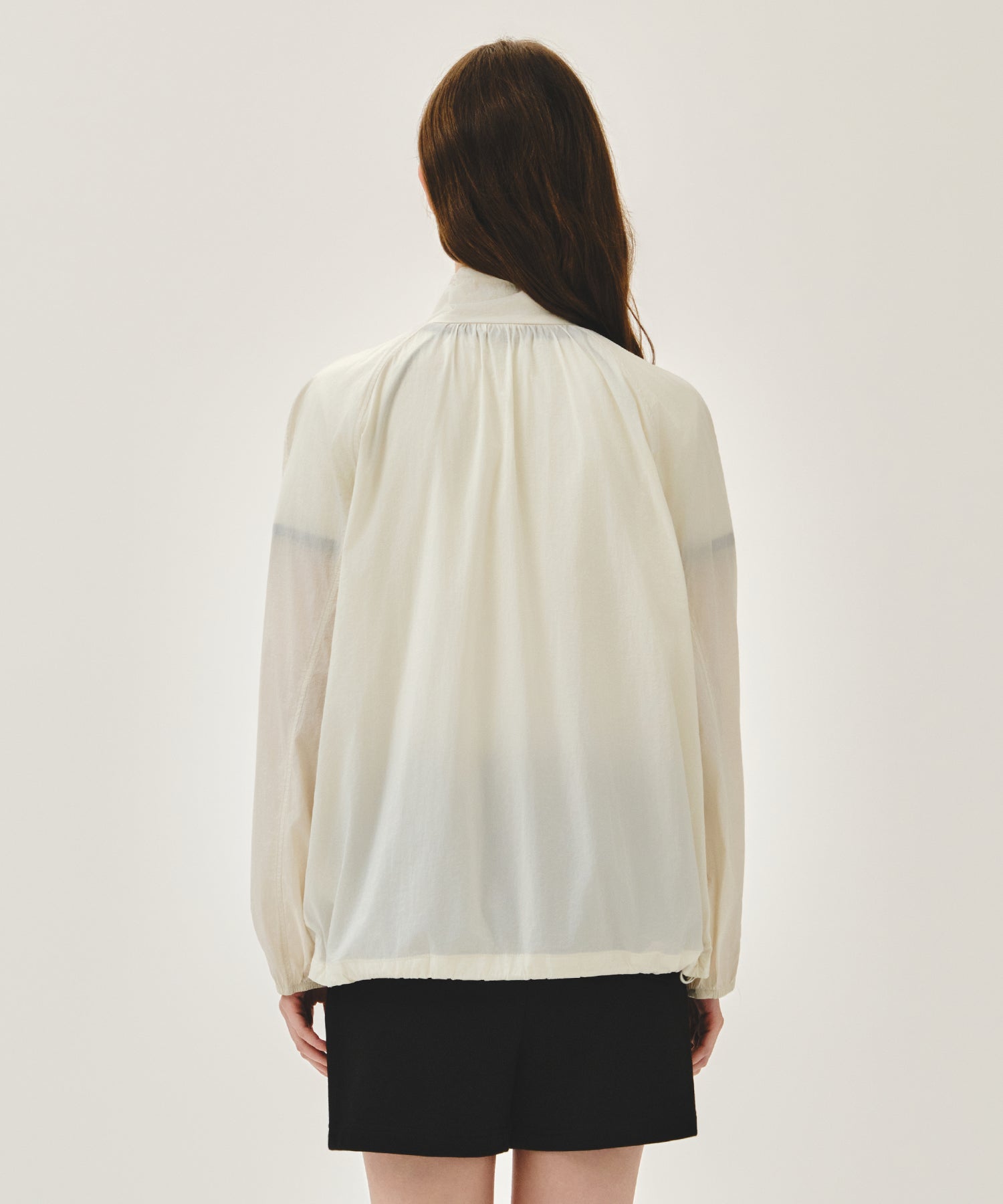 Marithe & Francois Girbaud - Highneck Packable Nylon Jacket (Ivory) product image 3 | TRAB K-Fashion Australia