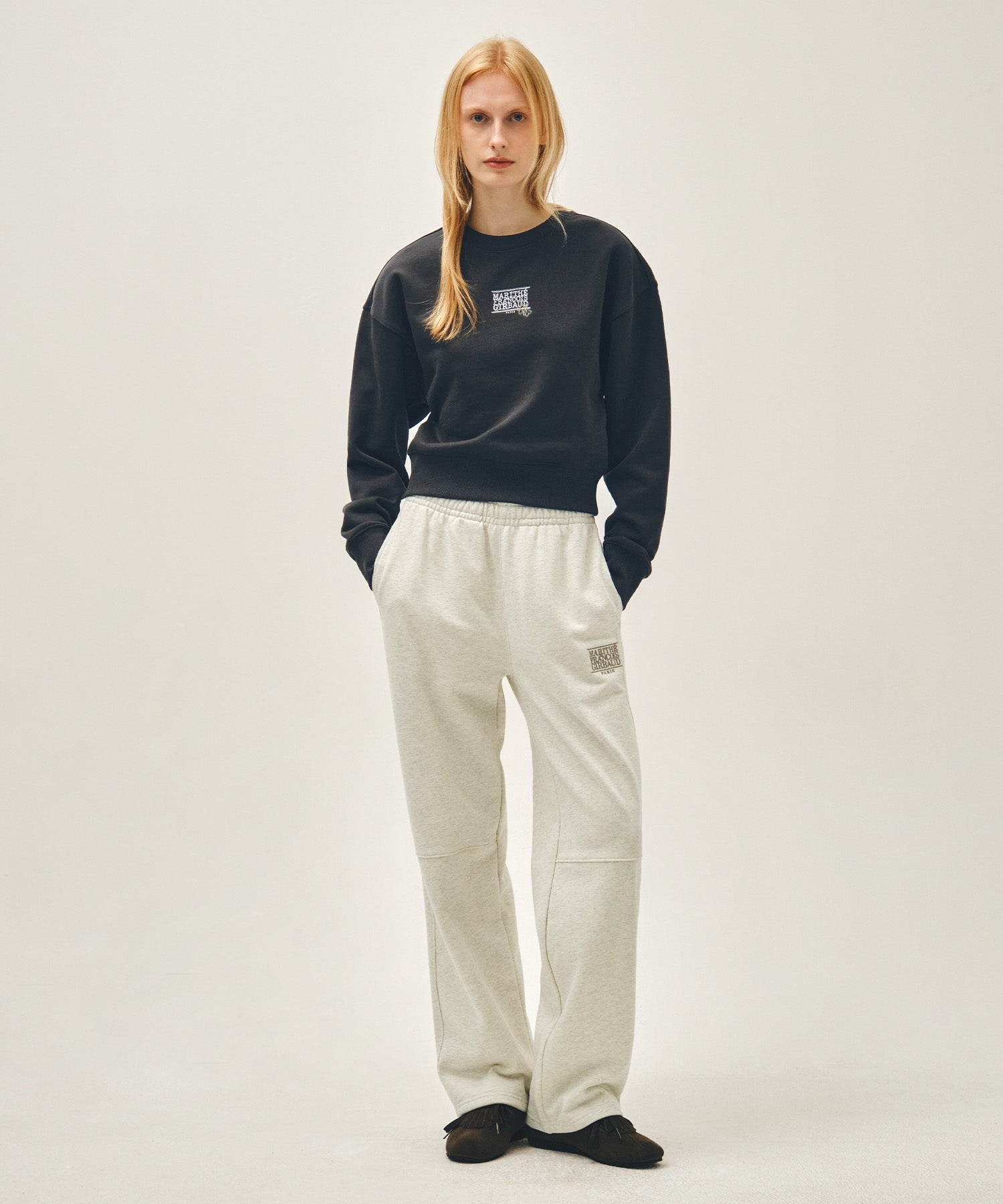 Marithe & Francois Girbaud - Classic Logo Sweat Pants (Oatmeal) product image 3 | TRAB K-Fashion Australia
