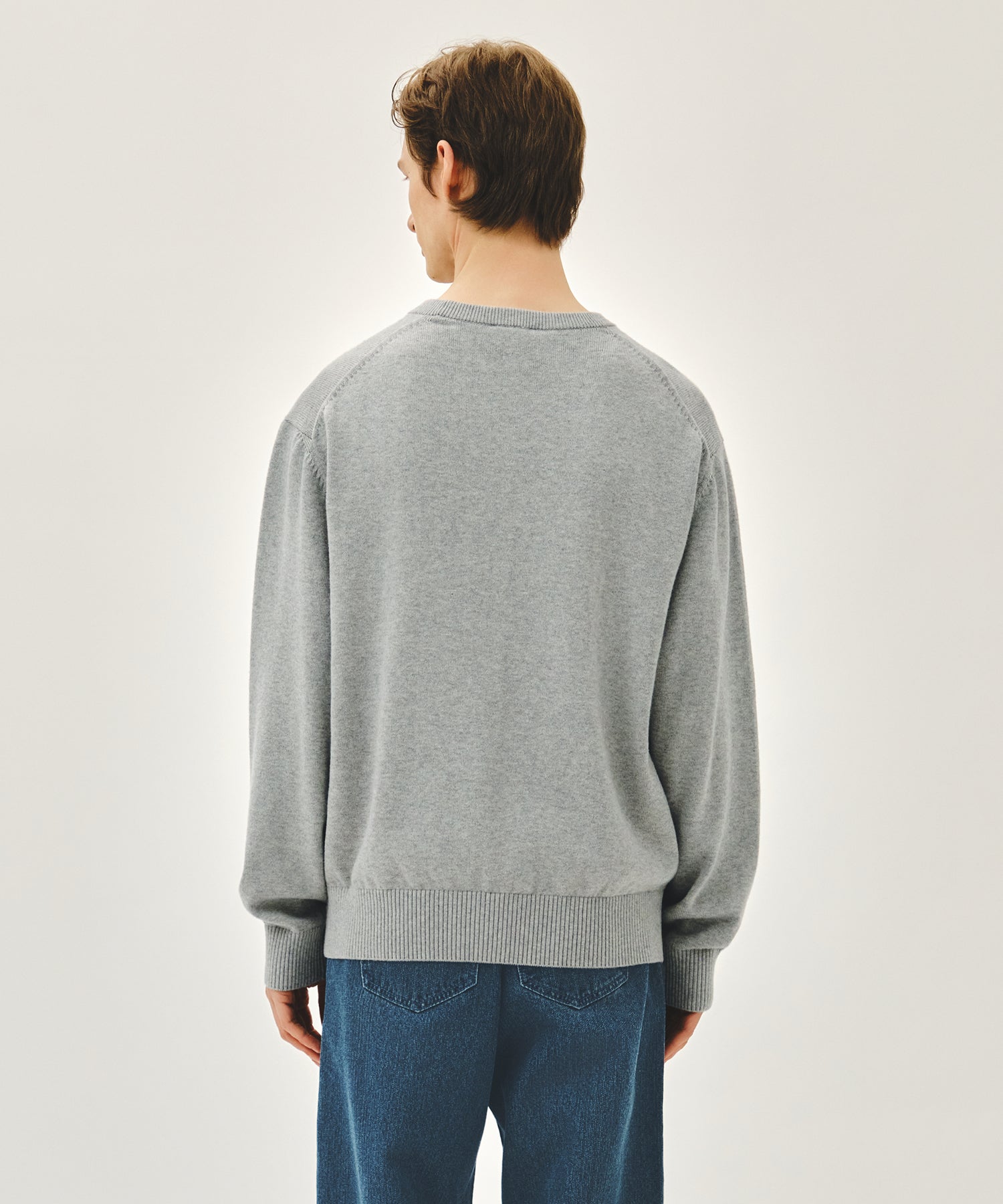 Marithe & Francois Girbaud - Drawing Classic Logo Knit Pullover (Melange Gray) product image 3 | TRAB K-Fashion Australia