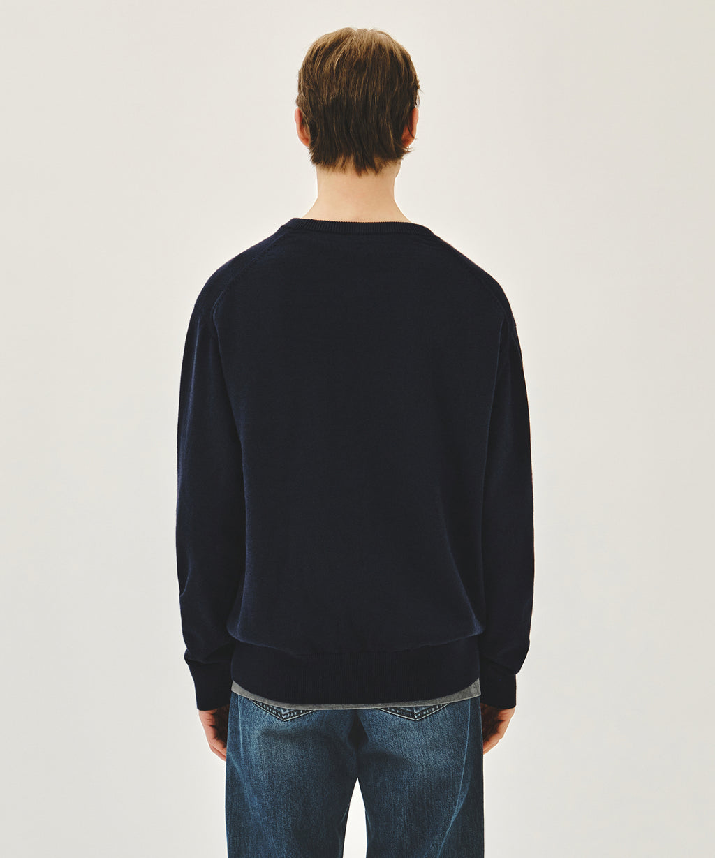 Marithe & Francois Girbaud - Classic Logo Knit Pullover (Navy) product image 3 | TRAB K-Fashion Australia