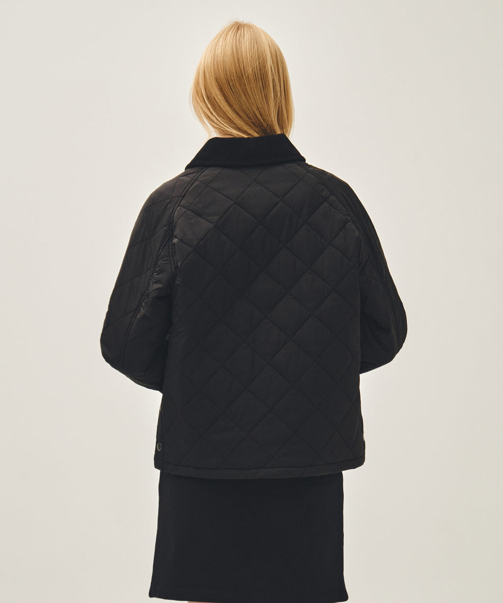 Marithe & Francois Girbaud - Corduroy Collar Quilted Jacket (Black) product image 3 | TRAB K-Fashion Australia