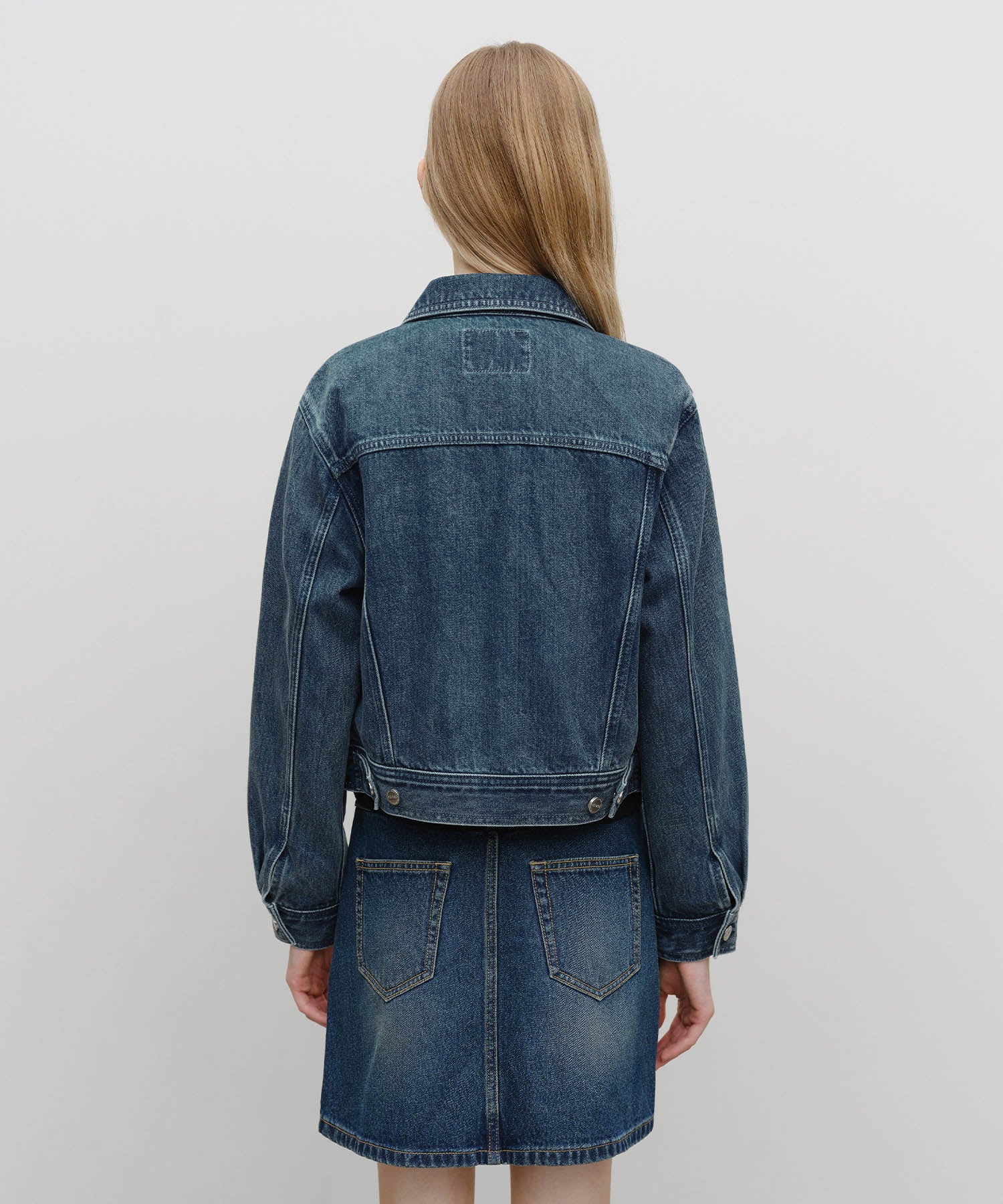 Marithe & Francois Girbaud - Denim Tuck Detail Jacket (Light Blue) product image 3 | TRAB K-Fashion Australia