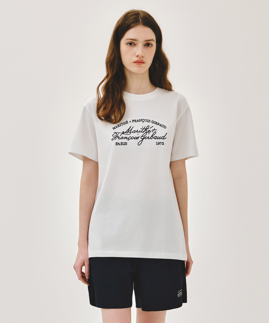 Marithe & Francois Girbaud - Logo Tee+nylon Shorts Set-up (White) product image 3 | TRAB K-Fashion Australia