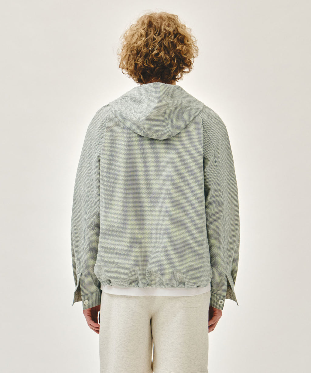 Marithe & Francois Girbaud - Classic Logo Hooded Pattern Jacket (Check) product image 3 | TRAB K-Fashion Australia