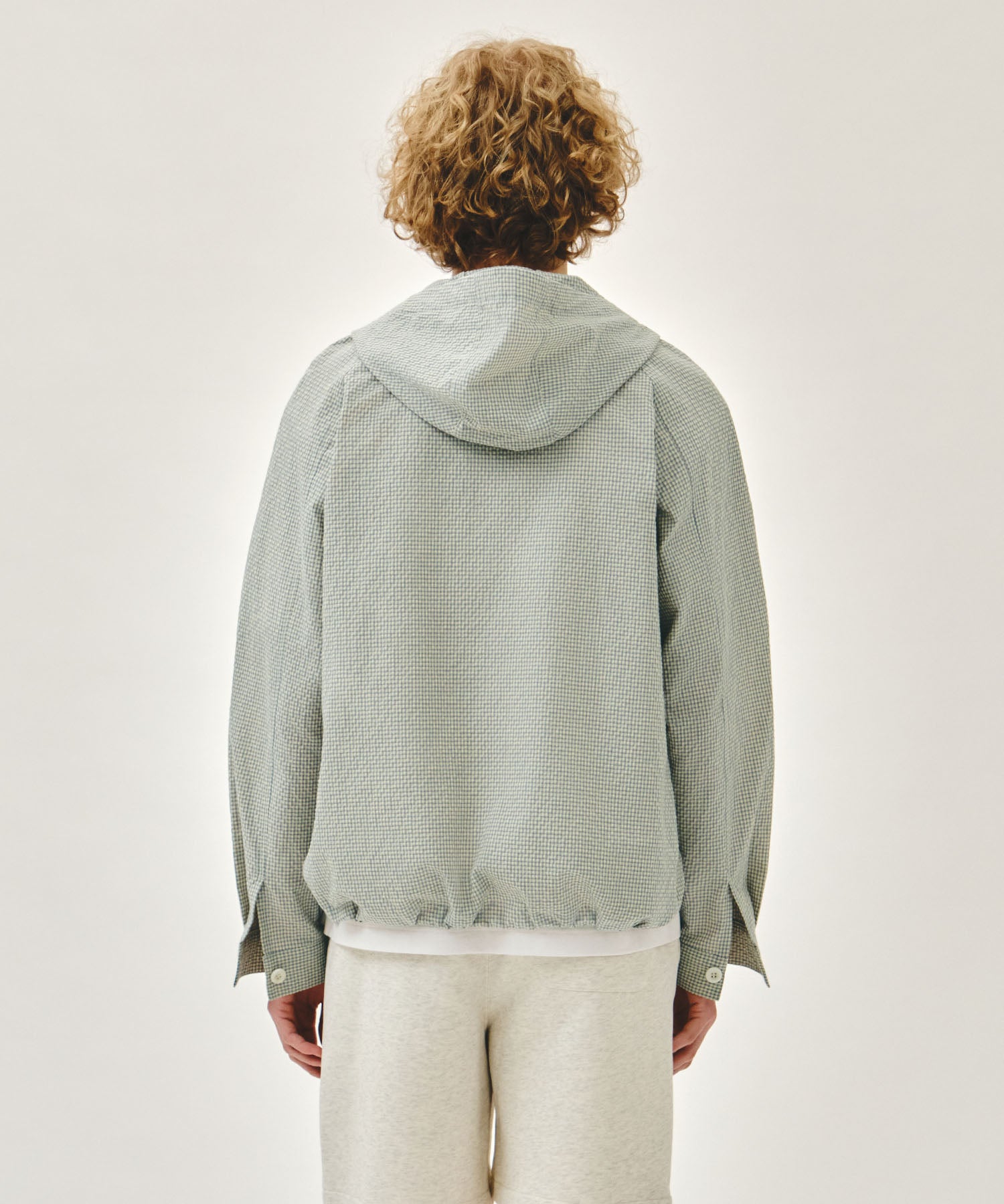 Marithe & Francois Girbaud - Classic Logo Hooded Pattern Jacket (Check) product image 3 | TRAB K-Fashion Australia