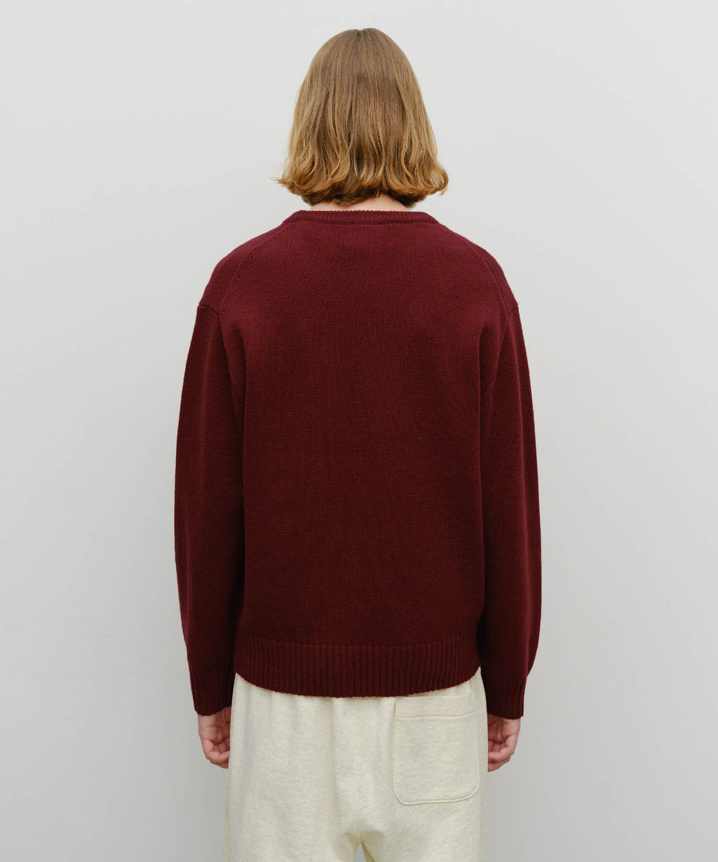 Marithe & Francois Girbaud - Applique Knit Pullover (Burgundy) product image 3 | TRAB K-Fashion Australia