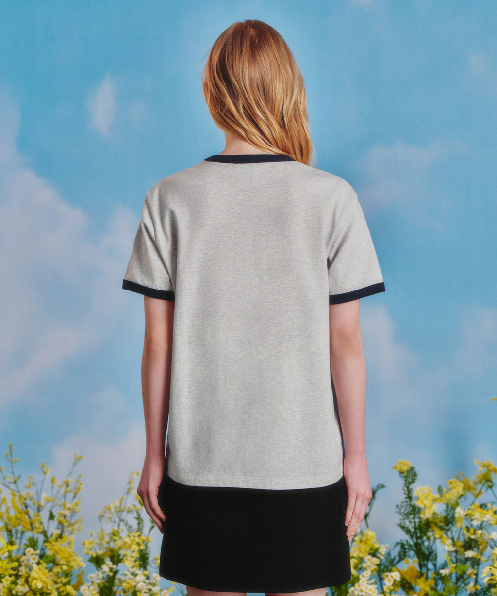 Marithe & Francois Girbaud - Mickey_french Ringer Tee (Light Heather Gray) product image 3 | TRAB K-Fashion Australia