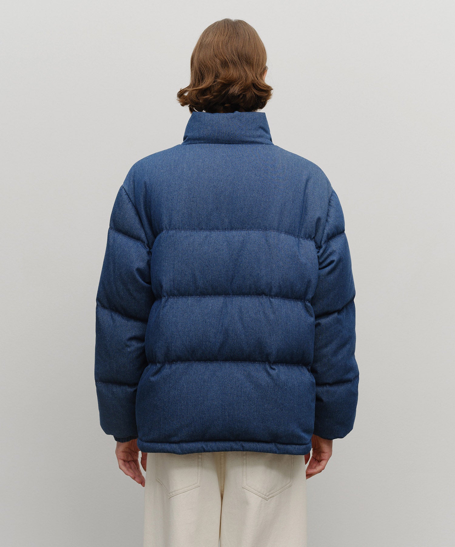 Marithe & Francois Girbaud - Classic Logo Denim Down Jacket (Dark Blue) product image 3 | TRAB K-Fashion Australia