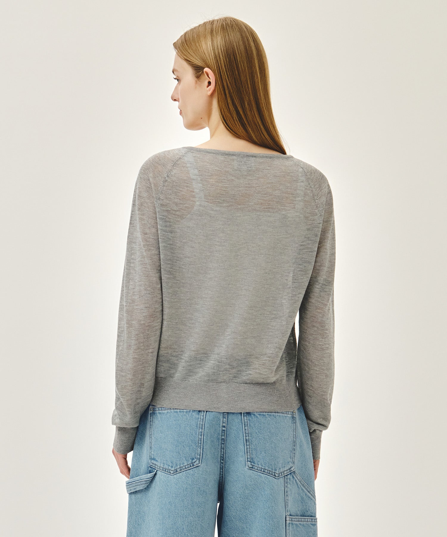 Marithe & Francois Girbaud - Sheer Knit Cardigan (Melange Gray) product image 6 | TRAB K-Fashion Australia