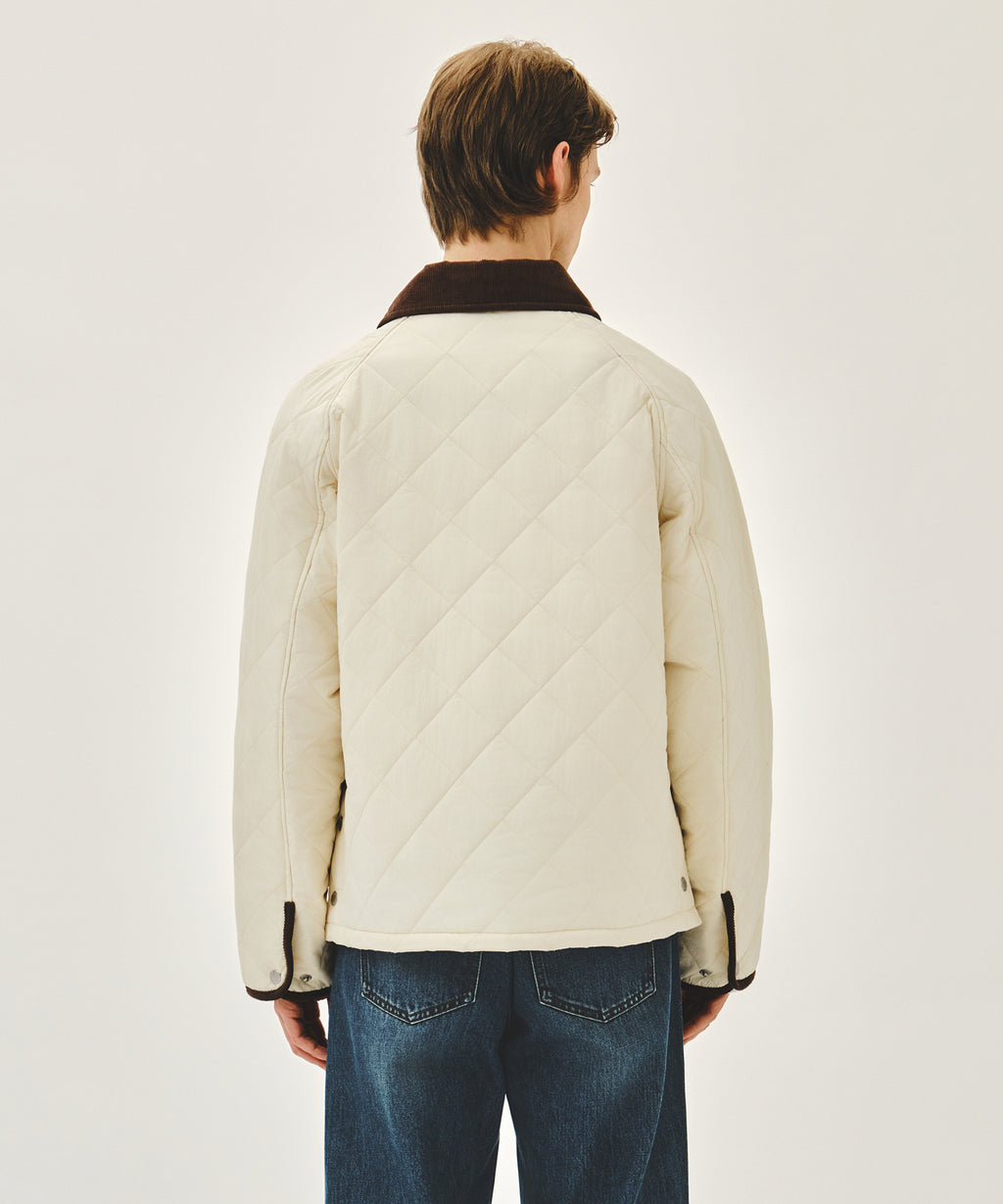 Marithe & Francois Girbaud - Corduroy Collar Quilted Jacket (Ivory) product image 3 | TRAB K-Fashion Australia