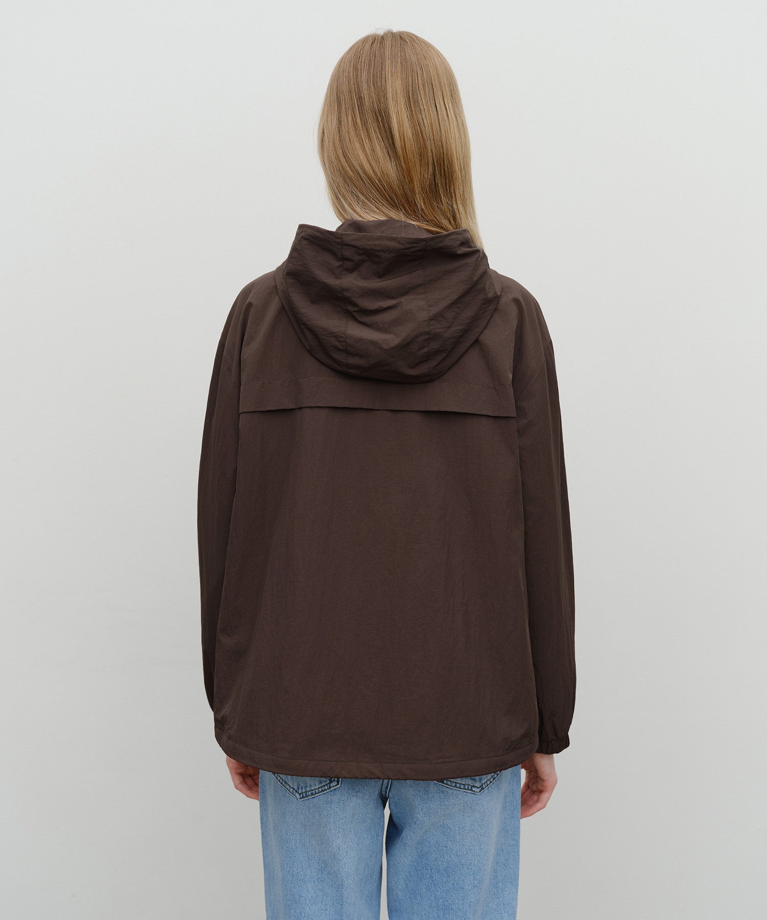 Marithe & Francois Girbaud - Classic Logo Over Fit Hooded Windbreaker (Brown) product image 3 | TRAB K-Fashion Australia
