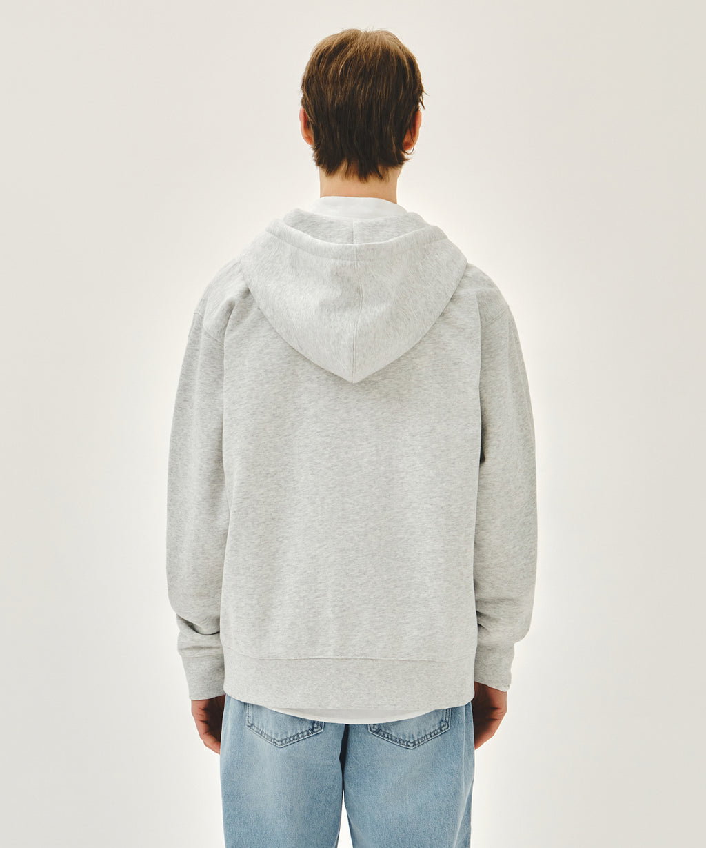 Marithe & Francois Girbaud - Classic Logo Applique Hoodie Zipup (Light Heather Gray) product image 3 | TRAB K-Fashion Australia