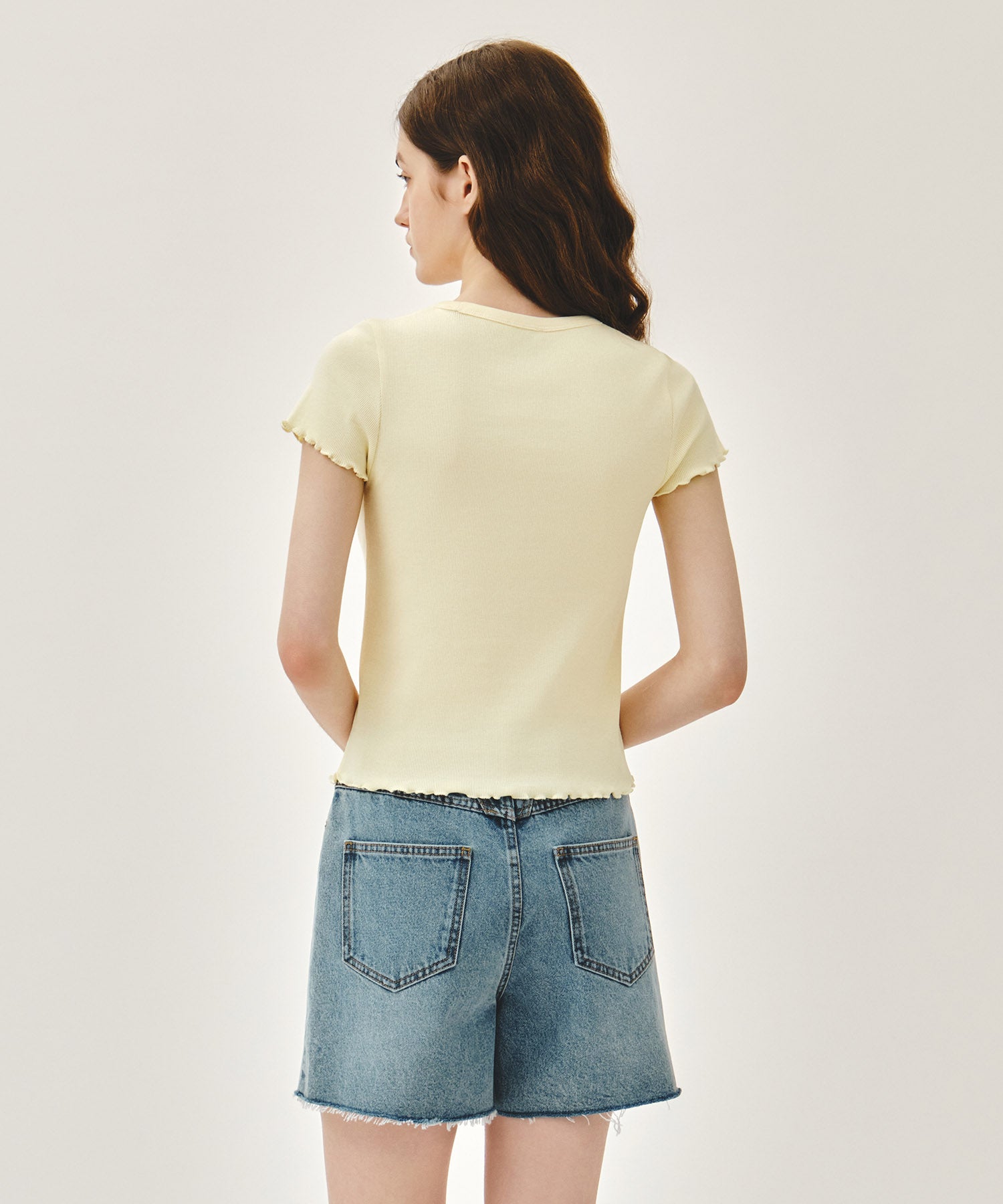 Marithe & Francois Girbaud - Rib Point Tee (Butter) product image 3 | TRAB K-Fashion Australia