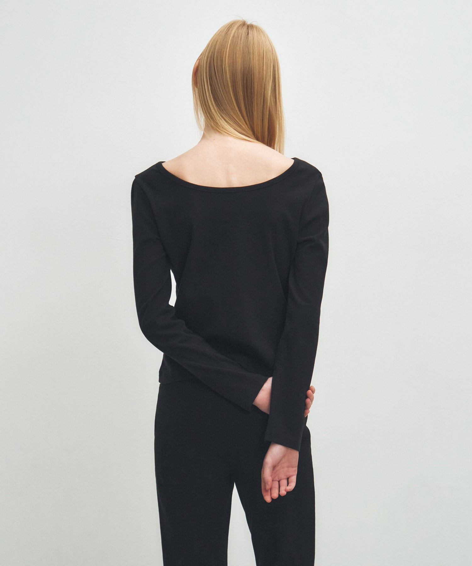 Marithe & Francois Girbaud - Basic Scoop Back Long Sleeve (Black) product image 3 | TRAB K-Fashion Australia