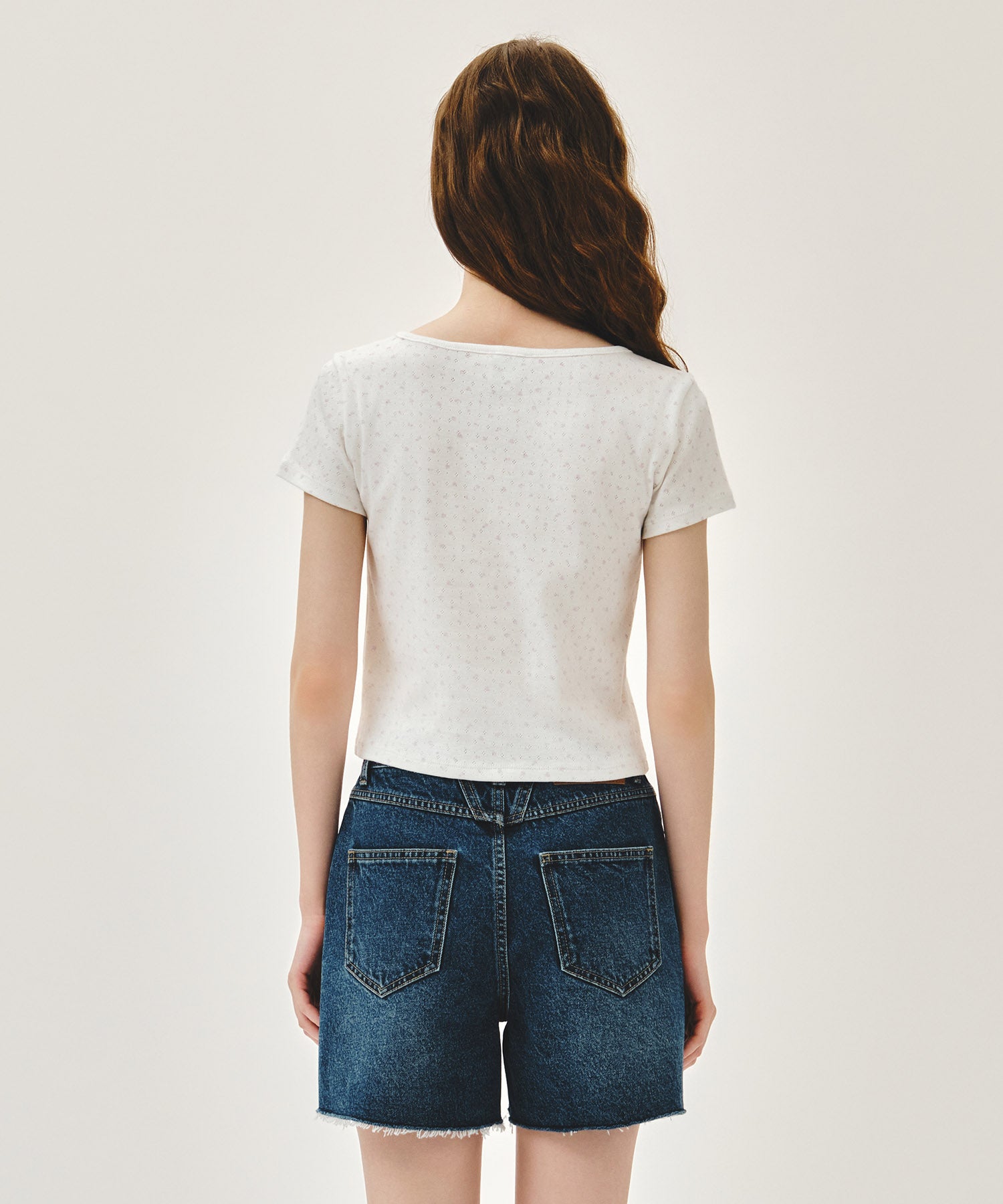 Marithe & Francois Girbaud - Flower Slim Crop Tee (Ivory) product image 3 | TRAB K-Fashion Australia