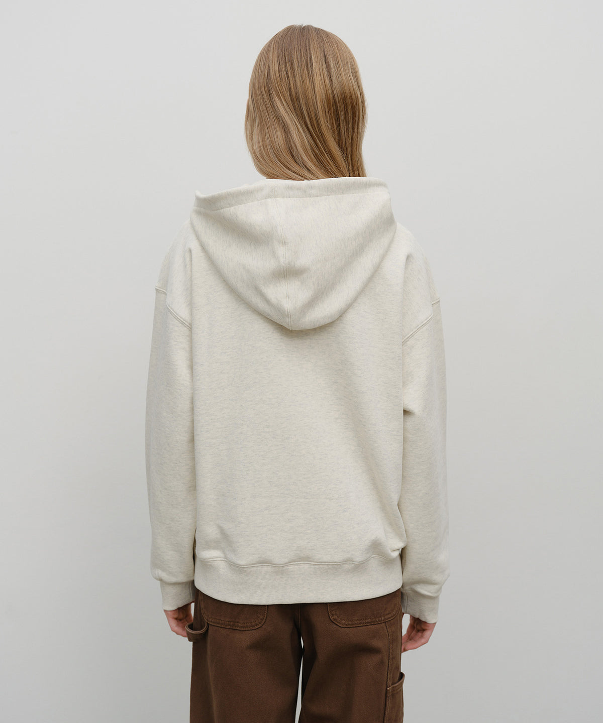 Marithe & Francois Girbaud - Crest Crack Logo Oversized Hoodie (Oatmeal) product image 3 | TRAB K-Fashion Australia