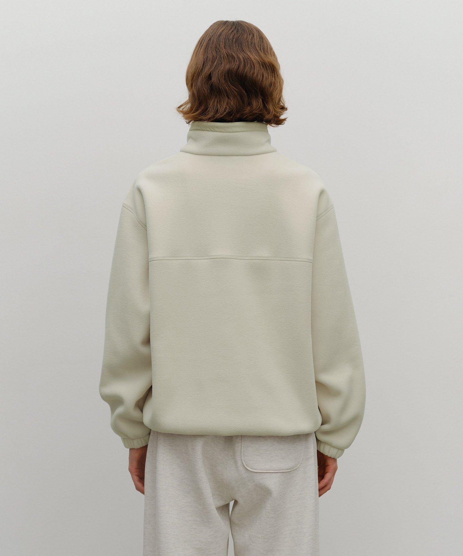 Marithe & Francois Girbaud - Classic Logo Half Neck Fleece Sweatshirt (Ivory) product image 3 | TRAB K-Fashion Australia