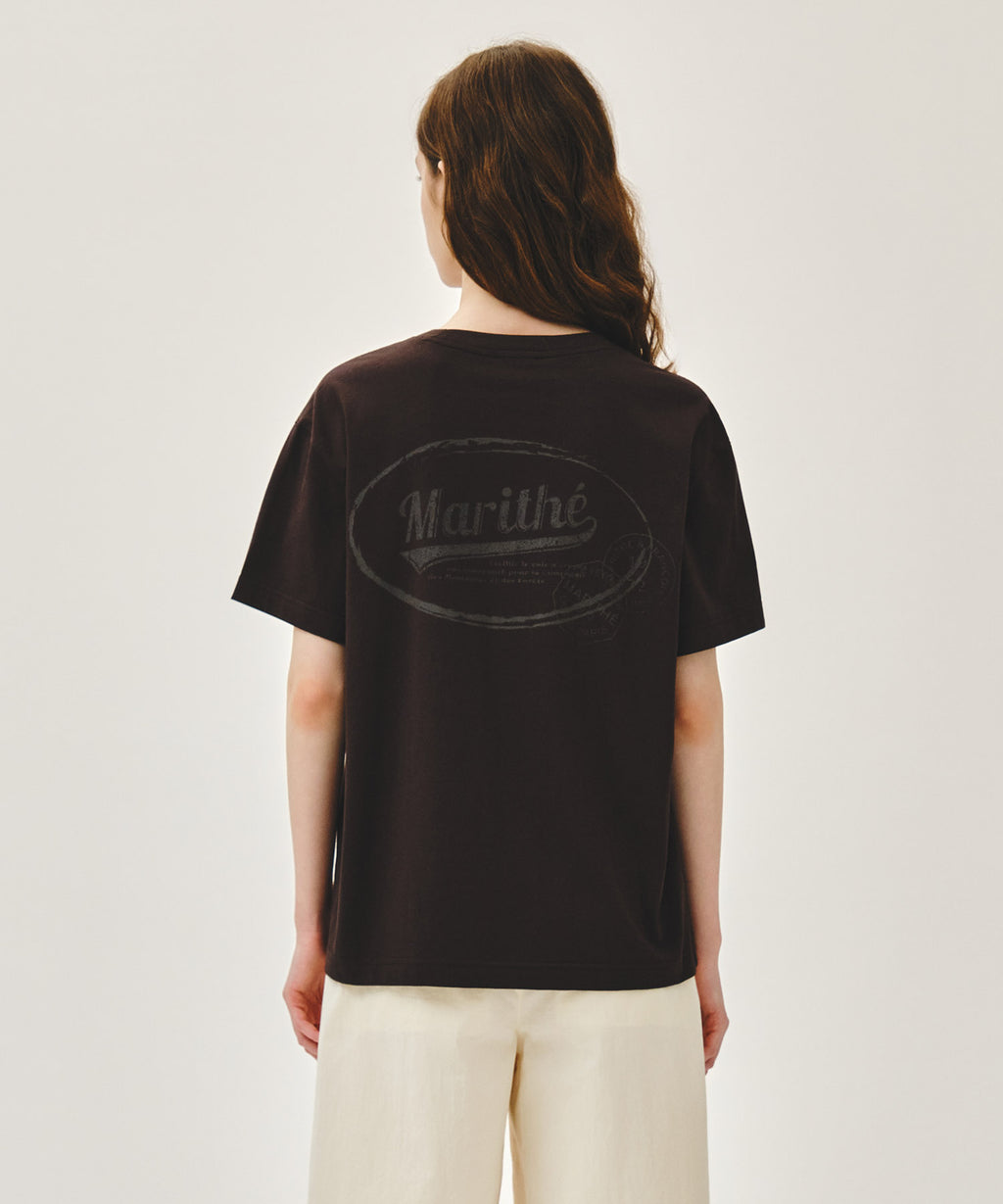 Marithe & Francois Girbaud - [Pre-order – Ships 25 Jun] Vintage Logo Typo Tee (Brown) product image 3 | TRAB K-Fashion Australia