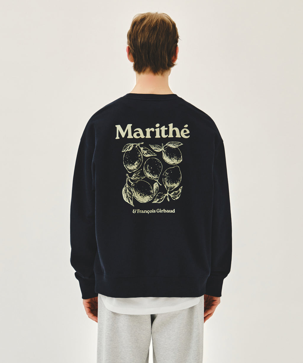Marithe & Francois Girbaud - Lemon Graphic Oversized Sweatshirt (Navy) product image 3 | TRAB K-Fashion Australia