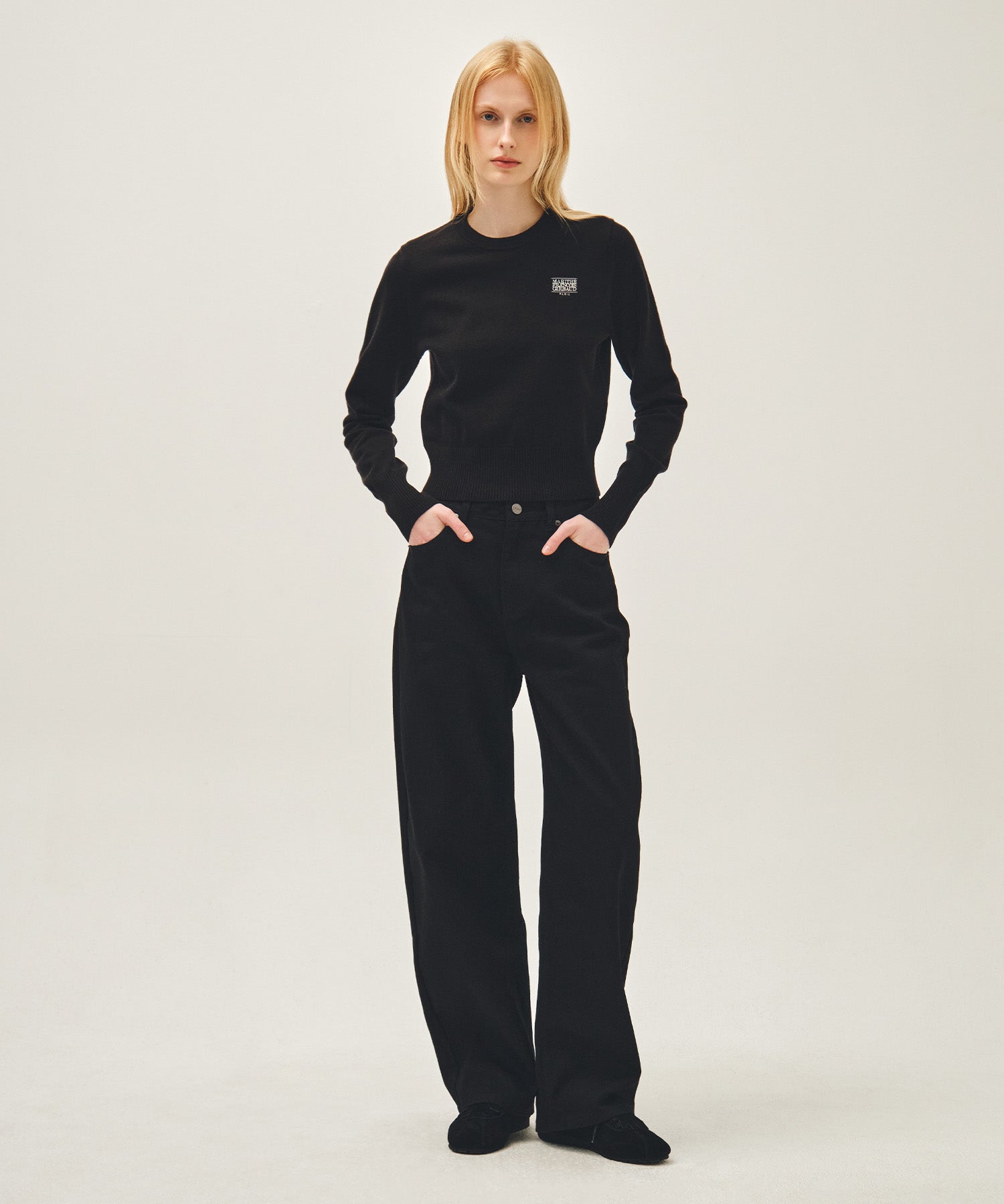 Marithe & Francois Girbaud - Curved Denim Pants (Black) product image 3 | TRAB K-Fashion Australia